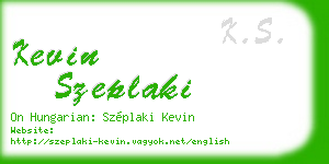 kevin szeplaki business card