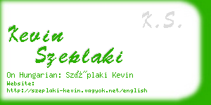 kevin szeplaki business card